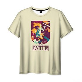 Мужская футболка 3D с принтом Led Zeppelin Art в Екатеринбурге, 100% полиэфир | прямой крой, круглый вырез горловины, длина до линии бедер | poster