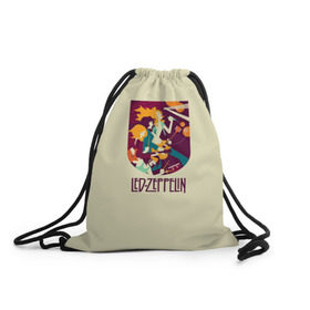 Рюкзак-мешок 3D с принтом Led Zeppelin Art в Екатеринбурге, 100% полиэстер | плотность ткани — 200 г/м2, размер — 35 х 45 см; лямки — толстые шнурки, застежка на шнуровке, без карманов и подкладки | poster
