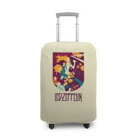 Чехол для чемодана 3D с принтом Led Zeppelin Art в Екатеринбурге, 86% полиэфир, 14% спандекс | двустороннее нанесение принта, прорези для ручек и колес | poster