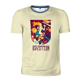 Мужская футболка 3D спортивная с принтом Led Zeppelin Art в Екатеринбурге, 100% полиэстер с улучшенными характеристиками | приталенный силуэт, круглая горловина, широкие плечи, сужается к линии бедра | poster