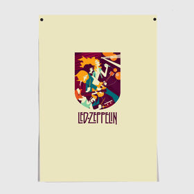 Постер с принтом Led Zeppelin Art в Екатеринбурге, 100% бумага
 | бумага, плотность 150 мг. Матовая, но за счет высокого коэффициента гладкости имеет небольшой блеск и дает на свету блики, но в отличии от глянцевой бумаги не покрыта лаком | poster