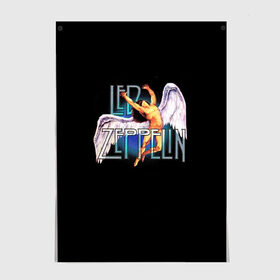 Постер с принтом Led Zeppelin Angel в Екатеринбурге, 100% бумага
 | бумага, плотность 150 мг. Матовая, но за счет высокого коэффициента гладкости имеет небольшой блеск и дает на свету блики, но в отличии от глянцевой бумаги не покрыта лаком | рок