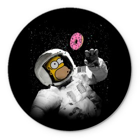 Коврик круглый с принтом Space Homer в Екатеринбурге, резина и полиэстер | круглая форма, изображение наносится на всю лицевую часть | homer | simpsons | гомер | симпсон | симпсоны