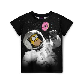 Детская футболка 3D с принтом Space Homer в Екатеринбурге, 100% гипоаллергенный полиэфир | прямой крой, круглый вырез горловины, длина до линии бедер, чуть спущенное плечо, ткань немного тянется | homer | simpsons | гомер | симпсон | симпсоны