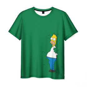 Мужская футболка 3D с принтом Green в Екатеринбурге, 100% полиэфир | прямой крой, круглый вырез горловины, длина до линии бедер | homer | simpsons | гомер | симпсон | симпсоны