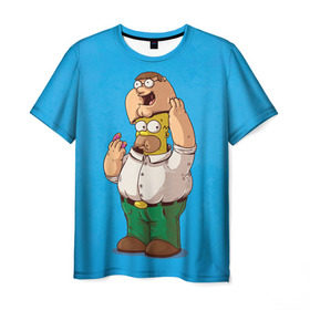 Мужская футболка 3D с принтом Homer Dad в Екатеринбурге, 100% полиэфир | прямой крой, круглый вырез горловины, длина до линии бедер | simpsons | гомер | симпсоны