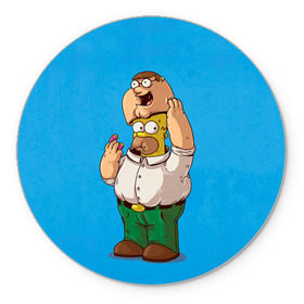 Коврик круглый с принтом Homer Dad в Екатеринбурге, резина и полиэстер | круглая форма, изображение наносится на всю лицевую часть | simpsons | гомер | симпсоны