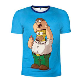 Мужская футболка 3D спортивная с принтом Homer Dad в Екатеринбурге, 100% полиэстер с улучшенными характеристиками | приталенный силуэт, круглая горловина, широкие плечи, сужается к линии бедра | simpsons | гомер | симпсоны