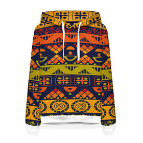 Женская толстовка 3D с принтом Африканские символы в Екатеринбурге, 100% полиэстер  | двухслойный капюшон со шнурком для регулировки, мягкие манжеты на рукавах и по низу толстовки, спереди карман-кенгуру с мягким внутренним слоем. | africa | pattern | африка | африканские мотивы | народы африки | национальная одежда | переплетение нитей | ткани | узор | этнический узор