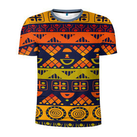 Мужская футболка 3D спортивная с принтом Африканские символы в Екатеринбурге, 100% полиэстер с улучшенными характеристиками | приталенный силуэт, круглая горловина, широкие плечи, сужается к линии бедра | Тематика изображения на принте: africa | pattern | африка | африканские мотивы | народы африки | национальная одежда | переплетение нитей | ткани | узор | этнический узор