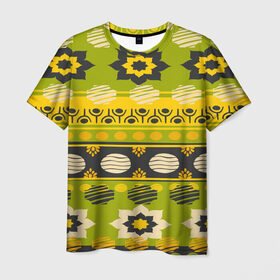 Мужская футболка 3D с принтом Узорный орнамент в Екатеринбурге, 100% полиэфир | прямой крой, круглый вырез горловины, длина до линии бедер | africa | pattern | африка | африканские мотивы | народы африки | национальная одежда | переплетение нитей | ткани | узор | этнический узор