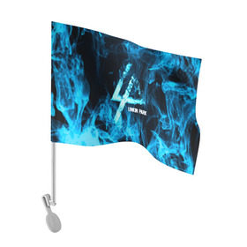 Флаг для автомобиля с принтом Linkin Park синий дым в Екатеринбурге, 100% полиэстер | Размер: 30*21 см | Тематика изображения на принте: альтернативный рок | линкин парк
