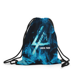 Рюкзак-мешок 3D с принтом Linkin Park синий дым в Екатеринбурге, 100% полиэстер | плотность ткани — 200 г/м2, размер — 35 х 45 см; лямки — толстые шнурки, застежка на шнуровке, без карманов и подкладки | альтернативный рок | линкин парк