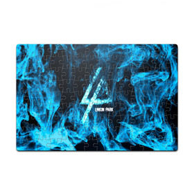 Пазл магнитный 126 элементов с принтом Linkin Park синий дым в Екатеринбурге, полимерный материал с магнитным слоем | 126 деталей, размер изделия —  180*270 мм | альтернативный рок | линкин парк