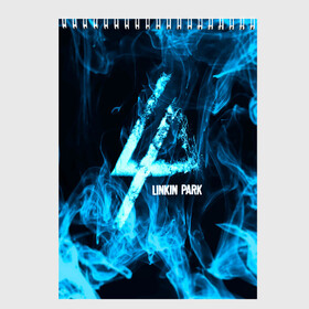 Скетчбук с принтом Linkin Park синий дым в Екатеринбурге, 100% бумага
 | 48 листов, плотность листов — 100 г/м2, плотность картонной обложки — 250 г/м2. Листы скреплены сверху удобной пружинной спиралью | альтернативный рок | линкин парк