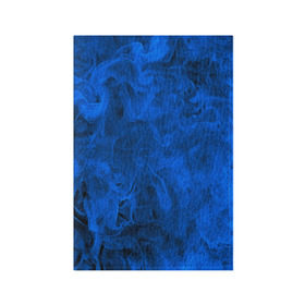 Обложка для паспорта матовая кожа с принтом Синий дым в Екатеринбурге, натуральная матовая кожа | размер 19,3 х 13,7 см; прозрачные пластиковые крепления | Тематика изображения на принте: fire | flame | in fire | smoke | в огне | дым | огненный | огонь | текстуры