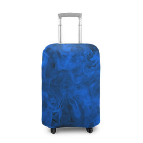 Чехол для чемодана 3D с принтом Синий дым в Екатеринбурге, 86% полиэфир, 14% спандекс | двустороннее нанесение принта, прорези для ручек и колес | fire | flame | in fire | smoke | в огне | дым | огненный | огонь | текстуры