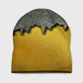 Шапка 3D с принтом Gold texture в Екатеринбурге, 100% полиэстер | универсальный размер, печать по всей поверхности изделия | gold texture | абстракция | золото | камень | стена | текстуры