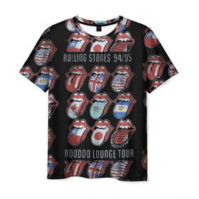 Мужская футболка 3D с принтом The Rolling Stones в Екатеринбурге, 100% полиэфир | прямой крой, круглый вырез горловины, длина до линии бедер | англия | аргентина | блюз рок | канада | мик джаггер | музыка | песни | психоделический рок | ритм н блюз | рок | рок н ролл | ролинг | рот | стоун | стоунз | сша | флаг | язык | япония