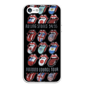 Чехол для iPhone 5/5S матовый с принтом The Rolling Stones в Екатеринбурге, Силикон | Область печати: задняя сторона чехла, без боковых панелей | Тематика изображения на принте: англия | аргентина | блюз рок | канада | мик джаггер | музыка | песни | психоделический рок | ритм н блюз | рок | рок н ролл | ролинг | рот | стоун | стоунз | сша | флаг | язык | япония