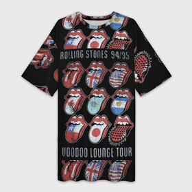 Платье-футболка 3D с принтом The Rolling Stones в Екатеринбурге,  |  | англия | аргентина | блюз рок | канада | мик джаггер | музыка | песни | психоделический рок | ритм н блюз | рок | рок н ролл | ролинг | рот | стоун | стоунз | сша | флаг | язык | япония