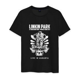 Мужская футболка хлопок с принтом Linkin Park две эмблемы в Екатеринбурге, 100% хлопок | прямой крой, круглый вырез горловины, длина до линии бедер, слегка спущенное плечо. | 