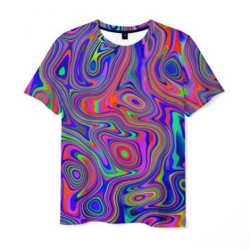 Мужская футболка 3D с принтом Цветная текстура 5 в Екатеринбурге, 100% полиэфир | прямой крой, круглый вырез горловины, длина до линии бедер | 