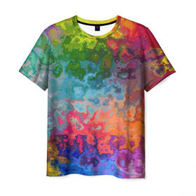 Мужская футболка 3D с принтом Цветная текстура 6 в Екатеринбурге, 100% полиэфир | прямой крой, круглый вырез горловины, длина до линии бедер | текстура | узор | цветной