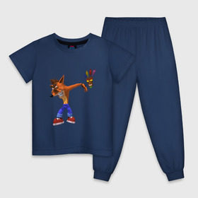 Детская пижама хлопок с принтом Crash dab в Екатеринбурге, 100% хлопок |  брюки и футболка прямого кроя, без карманов, на брюках мягкая резинка на поясе и по низу штанин
 | Тематика изображения на принте: crash bandicoot