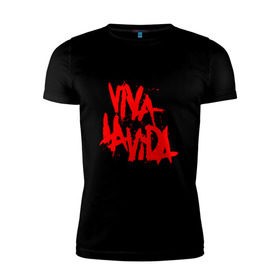 Мужская футболка премиум с принтом Viva La Vida в Екатеринбурге, 92% хлопок, 8% лайкра | приталенный силуэт, круглый вырез ворота, длина до линии бедра, короткий рукав | coldplay