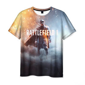 Мужская футболка 3D с принтом Battlefield One в Екатеринбурге, 100% полиэфир | прямой крой, круглый вырез горловины, длина до линии бедер | battlefield 1 | battlefield one | dice | ea | electronic arts | frostbite | tm | батлфилд 1