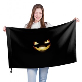Флаг 3D с принтом Happy Halloween в Екатеринбурге, 100% полиэстер | плотность ткани — 95 г/м2, размер — 67 х 109 см. Принт наносится с одной стороны | 