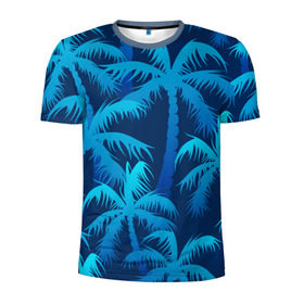 Мужская футболка 3D спортивная с принтом Пальмы в Екатеринбурге, 100% полиэстер с улучшенными характеристиками | приталенный силуэт, круглая горловина, широкие плечи, сужается к линии бедра | summer | лес | пальмы | природа