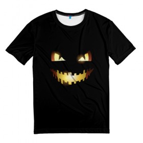 Мужская футболка 3D с принтом Happy Halloween в Екатеринбурге, 100% полиэфир | прямой крой, круглый вырез горловины, длина до линии бедер | день | монстры | праздник | святых | традиции | тыква | хэллоуин