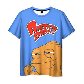 Мужская футболка 3D с принтом American Dad в Екатеринбурге, 100% полиэфир | прямой крой, круглый вырез горловины, длина до линии бедер | 