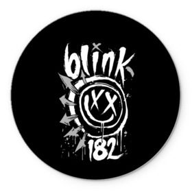 Коврик круглый с принтом Blink-182 в Екатеринбурге, резина и полиэстер | круглая форма, изображение наносится на всю лицевую часть | blink | california | pop | punk | rock | группа | калифорния | панк | рок