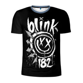 Мужская футболка 3D спортивная с принтом Blink-182 в Екатеринбурге, 100% полиэстер с улучшенными характеристиками | приталенный силуэт, круглая горловина, широкие плечи, сужается к линии бедра | blink | california | pop | punk | rock | группа | калифорния | панк | рок