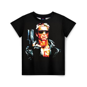 Детская футболка 3D с принтом Terminator Combat Sambo 3D в Екатеринбурге, 100% гипоаллергенный полиэфир | прямой крой, круглый вырез горловины, длина до линии бедер, чуть спущенное плечо, ткань немного тянется | терминатор