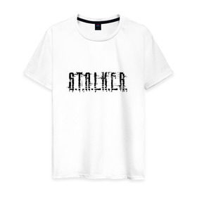 Мужская футболка хлопок с принтом Stalker в Екатеринбурге, 100% хлопок | прямой крой, круглый вырез горловины, длина до линии бедер, слегка спущенное плечо. | stalker | сталкер