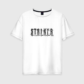 Женская футболка хлопок Oversize с принтом Stalker в Екатеринбурге, 100% хлопок | свободный крой, круглый ворот, спущенный рукав, длина до линии бедер
 | stalker | сталкер