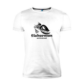 Мужская футболка премиум с принтом Fisherman Pro в Екатеринбурге, 92% хлопок, 8% лайкра | приталенный силуэт, круглый вырез ворота, длина до линии бедра, короткий рукав | 