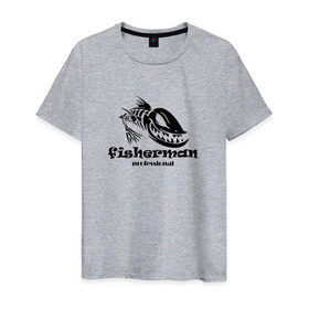 Мужская футболка хлопок с принтом Fisherman Pro в Екатеринбурге, 100% хлопок | прямой крой, круглый вырез горловины, длина до линии бедер, слегка спущенное плечо. | 