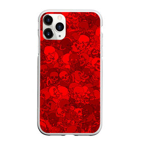 Чехол для iPhone 11 Pro матовый с принтом Красные черепа в Екатеринбурге, Силикон |  | камуфляж | кости | красный | милитари | паттерн | скелет | текстура | хеллоуин