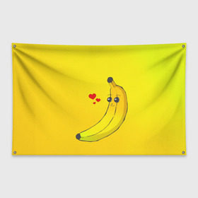 Флаг-баннер с принтом Just Banana (Yellow) в Екатеринбурге, 100% полиэстер | размер 67 х 109 см, плотность ткани — 95 г/м2; по краям флага есть четыре люверса для крепления | Тематика изображения на принте: banana | банан | желтый | оранжевый | фрукты