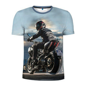 Мужская футболка 3D спортивная с принтом Ducati в Екатеринбурге, 100% полиэстер с улучшенными характеристиками | приталенный силуэт, круглая горловина, широкие плечи, сужается к линии бедра | bike | ducati | harley | honda | moto | suzuki | yamaha | байк | мотоцикл | спорт