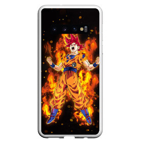 Чехол для Samsung Galaxy S10 с принтом Dragon Ball в Екатеринбурге, Силикон | Область печати: задняя сторона чехла, без боковых панелей | anime | dragon ball | goku | драгон болл