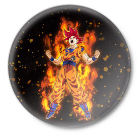 Значок с принтом Dragon Ball в Екатеринбурге,  металл | круглая форма, металлическая застежка в виде булавки | anime | dragon ball | goku | драгон болл