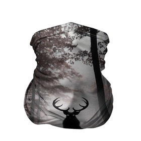 Бандана-труба 3D с принтом Лес / Олень в тумане в Екатеринбурге, 100% полиэстер, ткань с особыми свойствами — Activecool | плотность 150‒180 г/м2; хорошо тянется, но сохраняет форму | абстракция | арт | глаза | девушка | деревья | животное | животные | лес | листья | лучшие | ночь | олень | пейзаж | природа | туман | хеллоуин