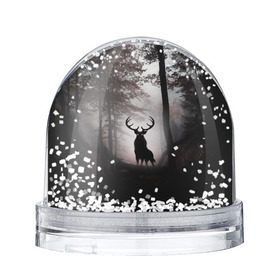 Снежный шар с принтом Лес / Олень в тумане в Екатеринбурге, Пластик | Изображение внутри шара печатается на глянцевой фотобумаге с двух сторон | абстракция | арт | глаза | девушка | деревья | животное | животные | лес | листья | лучшие | ночь | олень | пейзаж | природа | туман | хеллоуин