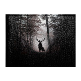 Обложка для студенческого билета с принтом Лес / Олень в тумане в Екатеринбурге, натуральная кожа | Размер: 11*8 см; Печать на всей внешней стороне | абстракция | арт | глаза | девушка | деревья | животное | животные | лес | листья | лучшие | ночь | олень | пейзаж | природа | туман | хеллоуин
